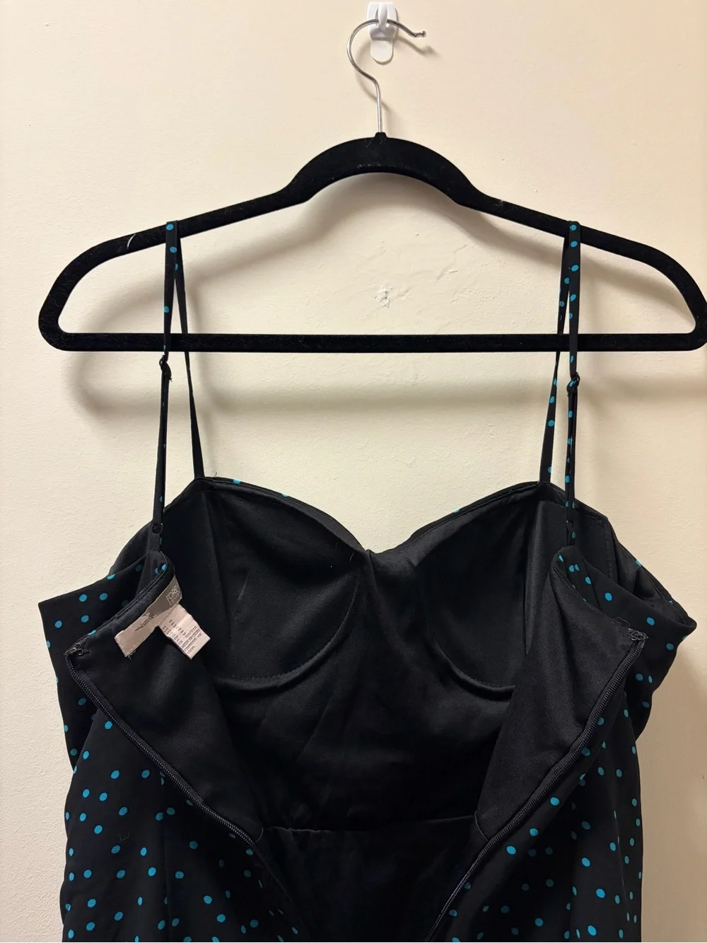 Women’s Med Polka Black Dress with Draping and Adjustable Straps from Forever 21 - Picture 4 of 4